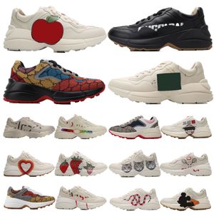 Luxury Chaussures Ladies Shoe Rhyton Platform Casual Shoes Sneakers Designer Shoes Beige Men Women Trainers For Womens Designers Vintage Sneaker With Box