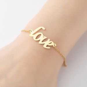 Europa y América Vintage alfabeto inglés amor pulsera de mujer moda personalidad Boudoir amantes pulsera joyería de mujer