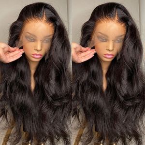 Synthetische Perücken 13x6 HD Transparente Körperwelle Lace Front Human 180 % brasilianisches Remy 30 Zoll nass und wellig 360 Frontal für Frauen 230629