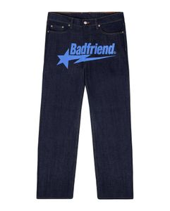 Bad Friend Jeans Letter Printed Baggy Men S Jeans Y2k Jeans Baggy Hiphop Pants 2024 Harajuku Fashion Punk Rock Pants Streetwear Wide Leg 517