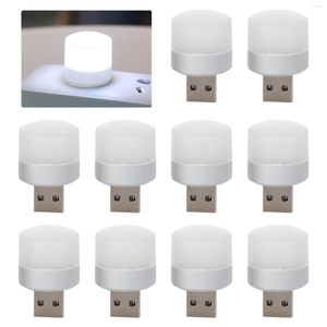 Nocne światła 10pcs USB Light Car Nurtop Laptop PC Home Office Ochrona oka Lekka korytarz czytanie miękka dioda LED do sypialni wtyka