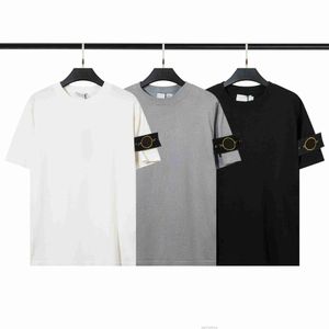 メンズTシャツ会社デザイナーストーンTEES高品質の夏のメンズウェア通気性ルーズボタンバッジ愛好家ストリートファッション100コットンポロシャツMASSIMO CPサイズ