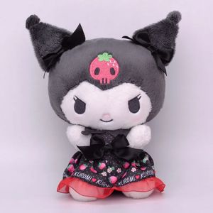 2024 Partihandel Plush Toy Strawberry Brodered Devil Bow Lace Edge Kuromi Plush Toys Children's Games Playmates Holiday Presentrum Dekor