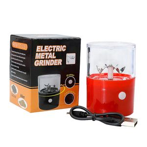 Moedor de fumaça elétrico CROMO CRUSHER Cookies Moedor de fumaça automático elétrico Carregamento USB triturador de plástico Moedores de ervas 3 cores Com caixa de presente para fumar