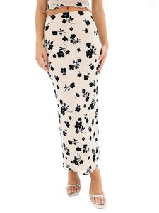 Günlük Elbiseler Kadın Y2K Etek Takım Kolsuz Spagetti Kayışı Kırpma Üst Bölünmüş Bodycon Maxi 2 Parça Kıyafetler (Y9-Siyah L)