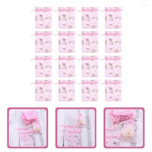 Gift Wrap 100 Pcs Drawstring Bag Party Candy Pouches Favor Bags Clear Mesh Gifts Yarn Packing Bulk