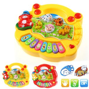 Baby Music Sound Toys 2 Color Baby Musical Toy With Animal Sound Kids Piano Sunning Tangentboard Piano Electric Baby Spela Musical Instrument Toy 230629