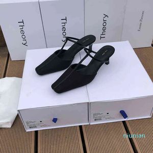Дизайнерские туфли The row весна и лето минималистичные кожаные тапочки Baotou на высоком каблуке сандалии французские туфли женские