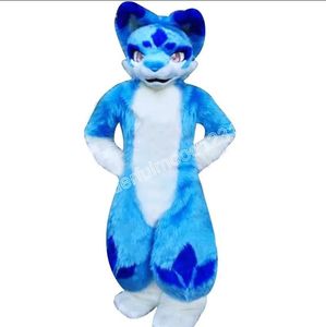 Stitchingfur Husky Dog Fox Suit roll Spela Mascot Costumes Carnival Hallowen Gifts unisex vuxna fancy party spel outfit semester utomhus reklamdräkt kostym