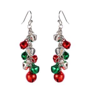 Women Christmas Bells Tassel Earrings Drop Earrings Jingle Bell Dangle Earring Christmas Ball Eardrop for Girl Cute Jewelry Xmas Party Gift