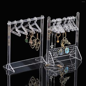 Jewelry Pouches Hanger Rack Earring Display Stand Clear Acrylic Earrings Hanging Clothes Storage Shopwindow Manager Racks