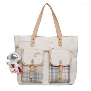 Bolsas de noite Junior Miss Canvas Bolsa de ombro estilo Japão Bolsa JK Itabag Feminina Bolsa grande para meninas Fofa Livros escolares universitários tiracolo