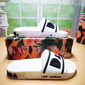 2023 med Box Men Women Fashion Designer Slippers Luxury Shoes Summer Flat Slipper Trendy Leather Rubber Sandal Mens Beach Slide 35-45 RH01259