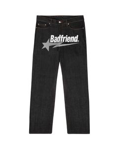 Bad Friend Jeans Brief Gedruckt Baggy Herren Jeans Y2k Jeans Baggy Hiphop Hosen 2024 Harajuku Mode Punk Rock Hosen Streetwear breite Bein 230