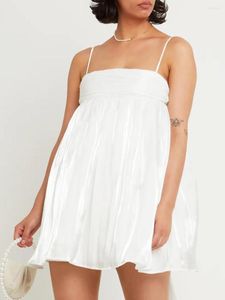 Юбки Vestido Corto Casual De Verano Para Mujer 2023 Con Res Suizos Mangas Mosca Amarre Y Espalda Descubierta