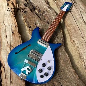 Blue Burst 325 F agujero Semi Hollow Body Guitarra eléctrica 2 Mini Humbucker Pickup 20.75 