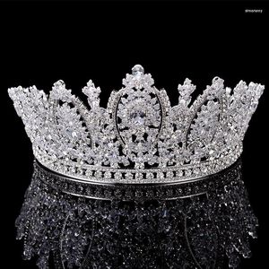 Haarspangen Prinzessin Krone HADIYANA Klassisches Design Elegante Hochzeit Brautschmuck Tiaras und Kronen Frauen Zirkon BC5069 Princesa