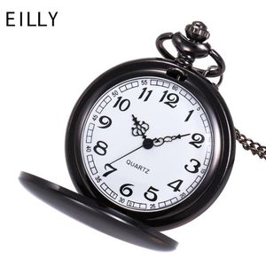 Pocket Watches Watch for Men Luxury Gold Silver Black Alloy Chain Crown Unisex Fashion Halsband Retro Stylish