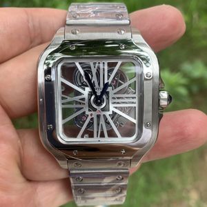 남성 시계 디자이너 시계 스퀘어 시계 montres mouvement 쿼츠 39MM 스테인레스 스틸 팔찌 사파이어 방수 시계 RELOJ HOMBRE Orologio