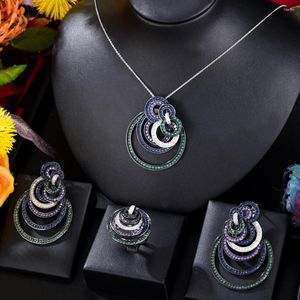 Necklace Earrings Set GODKI Trendy Luxury Ring For Women Wedding Party Dubai Bridal Jewelry Gift