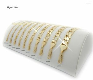 Серьги ожерелья устанавливают 14 тыс. Итальянская цепочка фигаро 4 мм до 6 8 10 мм золота GF 24 