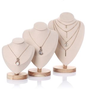 Jewelry Stand Model Bust Show Exhibitor Velvet Jewelry Display Necklace Pendants Mannequin Jewelry Stand Organizer 3 Colors 230630