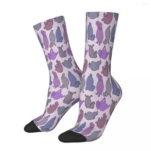 Men's Socks Hippo Workout Purple And Grey Male Mens Women Autumn Stockings Harajuku