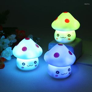 Luzes noturnas criativas coloridas led nightlight cogumelo luminosa lâmpada quarto bebê criança dormir luz decoração para casa novidade por atacado