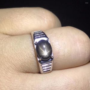 Pierścienie klastra Naturalne gwiazdy Sapphire Męska linia gwiazdy Dobry design atmosfera 925 Srebrny numer pierścienia palca można dostosować