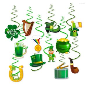 Party Decoration 1Set St. Patrick's Day Theme Spiral Pendant Flag Props