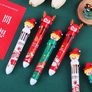 Retractable Ballpoint Pen 10-Color-in-1 Write Smoothly For Boy Girl DIY Scrapbooking Journaling Color-coding Card Making Set