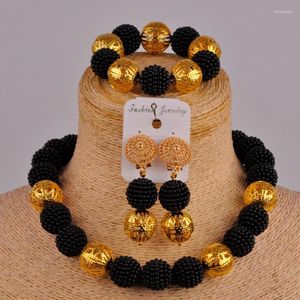 Necklace Earrings Set & Orange African Beads Necklaces Simulated Pearl Costume Jewelry Nigerian FZZ59Earrings EarringsEarrings