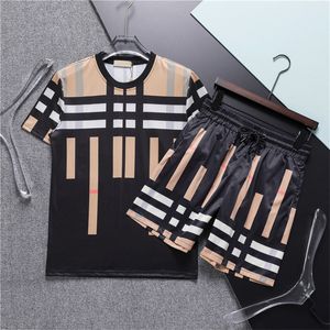 여름 패션 남성과 여성 트랙복 세트 짧은 소매 100%면 회색 티셔츠 반바지 인쇄 남성 세트 남자 브랜드 의류 wte2