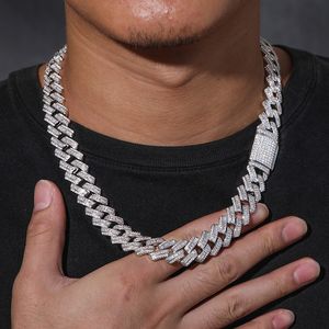 2023 Novo estilo hip hop Moda Jóias Alta Qualidade Completo Diamante Zquare Redondo Zircão Mix Mosaico 16mm Corrente Cubana Colar de Cobre para Homens