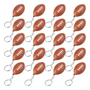 Keychains 20 Pack Rugby Ball For Party Favors Stress School Carnival Reward Sports Centerpiece Decorations