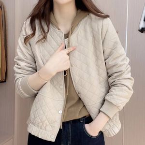 Women's Jackets 2023 Spring and Autumn New Korean casual fashion diamond plaid Coats cardigan top Outerwear