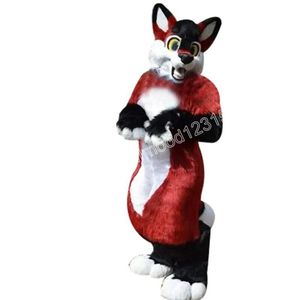 Long Fur Husky Dog Fox Mascot Costumes Carnival Hallowen Gifts Unisex Adults Fancy Party Games Outfit Holiday Outdoor Advertising Outfit Suit