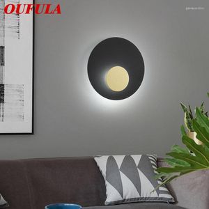 Wall Lamp Oufula Modern LED Interior Creative Simple Black Sconce Lights For Decor Home Living Room Bedroom Corridor
