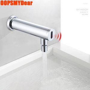Bathroom Sink Faucets Infrared Motion Sensor Faucet Wall Mount Touchless Tap Wash Basin Smart Intelligent Kraan Washbasin Copper Torneira