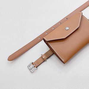 H belt fanny pack 15MM woman belt designer Carrying a real leather bag belt designer real calfskin made of titanium steel gold-plated luxury 5A T0P retro 018