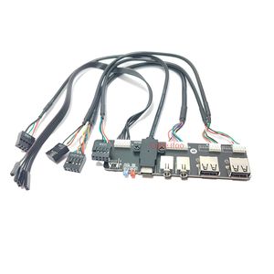Mini Computer Itx Motherboard Extension Front Panel Cable 9P till USB 2.0 HD Audio 3,5 mm Mic Speaker Socket Power HDD Switch Cord