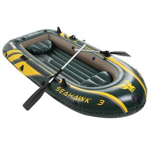 Luftinflationsleksak 23Person PVC IATABLE BOAT KAYAK Canoe Rowing Raft fördubblat dykningstillbehör med 2 paddlar belastning 300 kg 230629