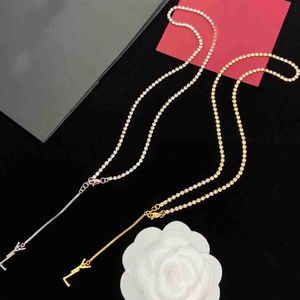 Luxury Designer Jewelry Pendant Necklaces Wedding Party Jewellery Chain Brand Simple Letter Women Ornaments Gold Necklaces With Box