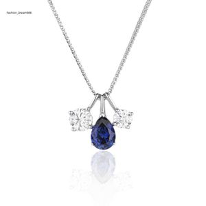 FOUNDER BAND Personalized 925 Sterling Silver Necklace Pear Cut Gemstone and Moissanite Necklace DIY Pendant