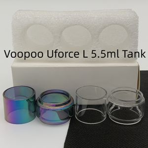 uforce l 5.5mlバッグ通常のバルブチューブ透明交換用ガラスチューブストレートバブル凸小売小売パッケージ