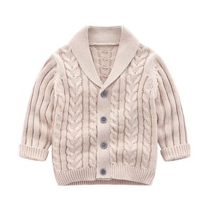 Płaszcz Citgeett 0 3Y Autumn Winter Baby Boys Sweter Ubranie Silne dzianiny długie rękaw w pojedynczym piersi ciepłe 230630