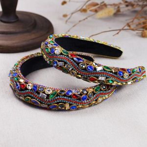 Hair Clips HP115 Vintage Women Hoop Colorful Rhinestones Half-Moon Wedding Bridal Headpiece Marriage Hairwear Accessories