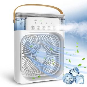 Portable Mini Air Evaporative Cooler Conditioner Fan With 7 Colors LED Light/1/2/3 H Timer/3 Wind Speeds And 3 Spray Mode