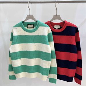 Autumn New Striped Sweater Women Knitted Long-sleeved Sweaters Comfortable And Breathable Round Collar Collision Color Designer Slim Fit Womes Knit Tops