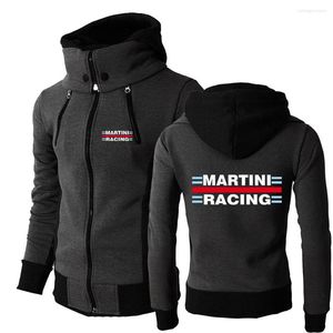 Herrtröjor 2023 Martini Racing Printing Spring Autumn Zipper Jacket Sportkläder stil tröja huvtröja med solid päls